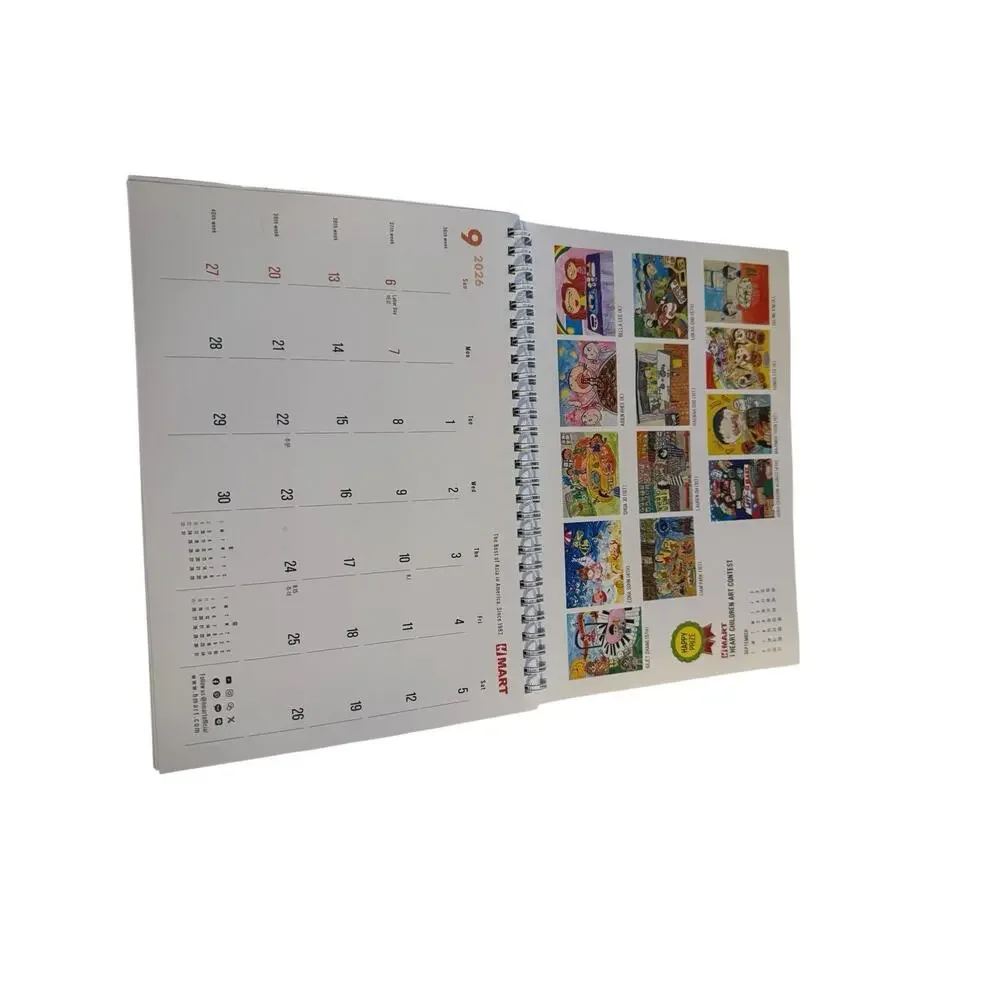 HMart Supermarket 2026 Standing Desk Full Color Calendar 12 Months